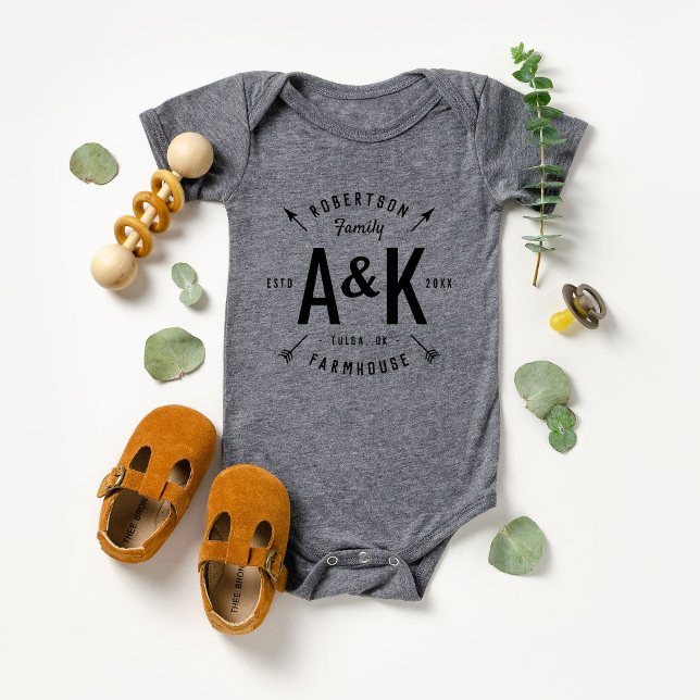 Rustic Arrow Family Monogram Farmhouse (Creator Uploaded)