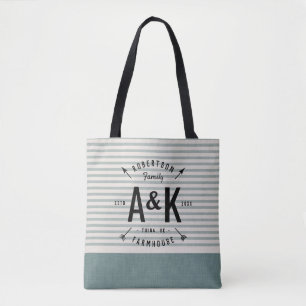 Rustic Arrow Family Monogram Tote Bag