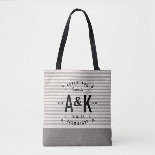 Rustic Arrow Family Monogram Tote Bag