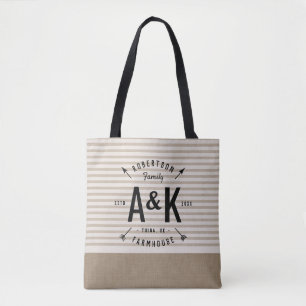 Rustic Arrow Family Monogram Tote Bag