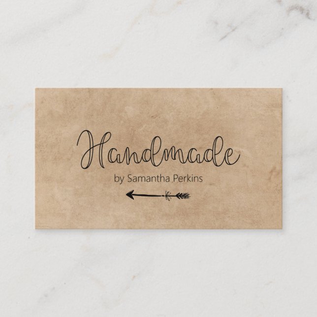 Rustic Arrow Handmade Business Card (Front)