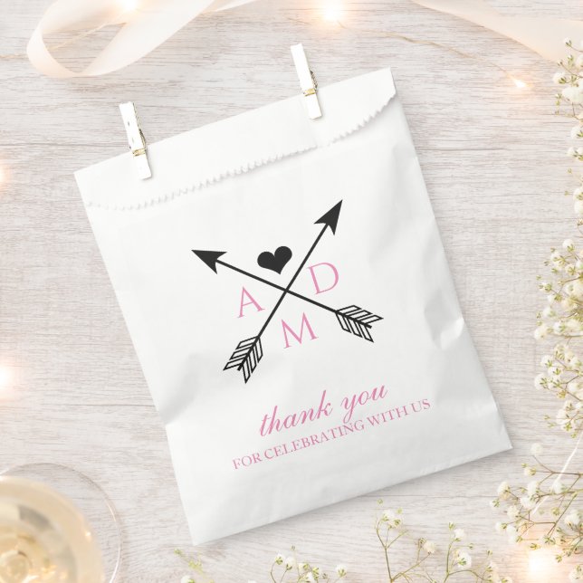 Rustic Arrows Monogram Favour Bag (Clipped)