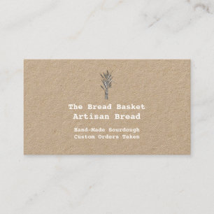 Rustic Artisan Bakery Bundle of Wheat Kraft Business Card