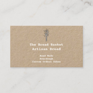 Rustic Artisan Bakery Bundle of Wheat Kraft Business Card