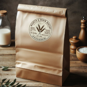 Rustic Artisan Bakery Ingredient Label Wheat Logo