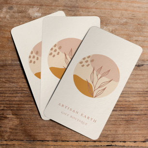 Rustic Artisan Earthy Abstract Logo Business Card