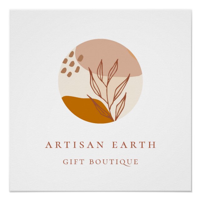 Rustic Artisan Earthy Abstract Logo Poster (Front)