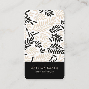 Rustic Artisan Earthy Abstract Palm Pattern Business Card