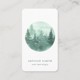 Rustic Artisan Forest Logo Business Card