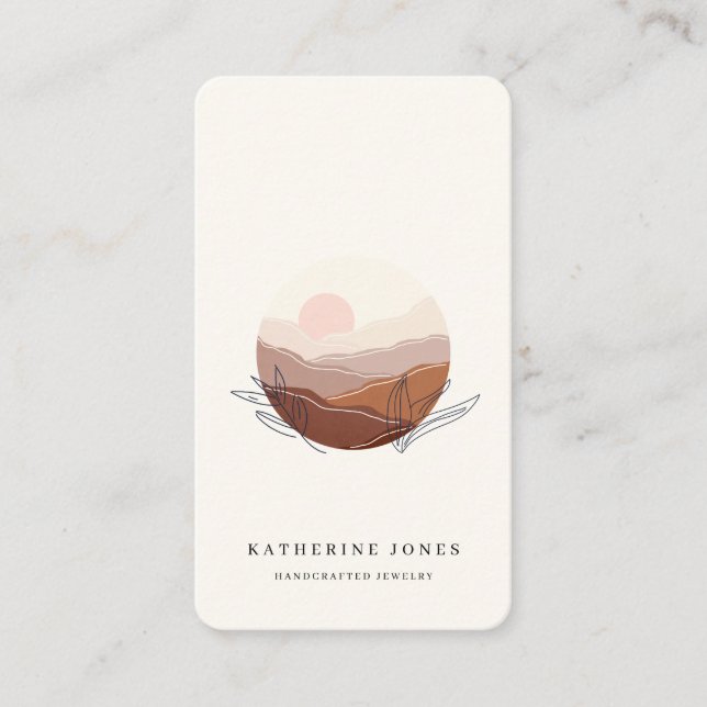 Rustic Artisan Minimalist Boho  Business Card (Front)