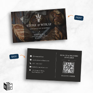 Rustic Artisan QR Code Sourdough Bakery Business Card