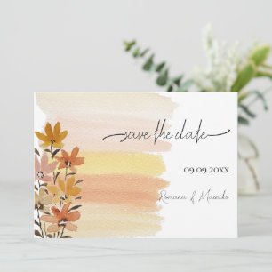 Rustic Artistic Wildflowers Watercolor Art Save The Date