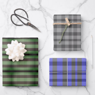 Rustic Assorted Plaid Pattern Wrapping Paper Sheet