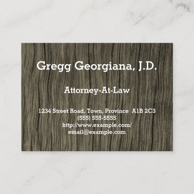 Rustic Attorney-At-Law Business Card (Front)