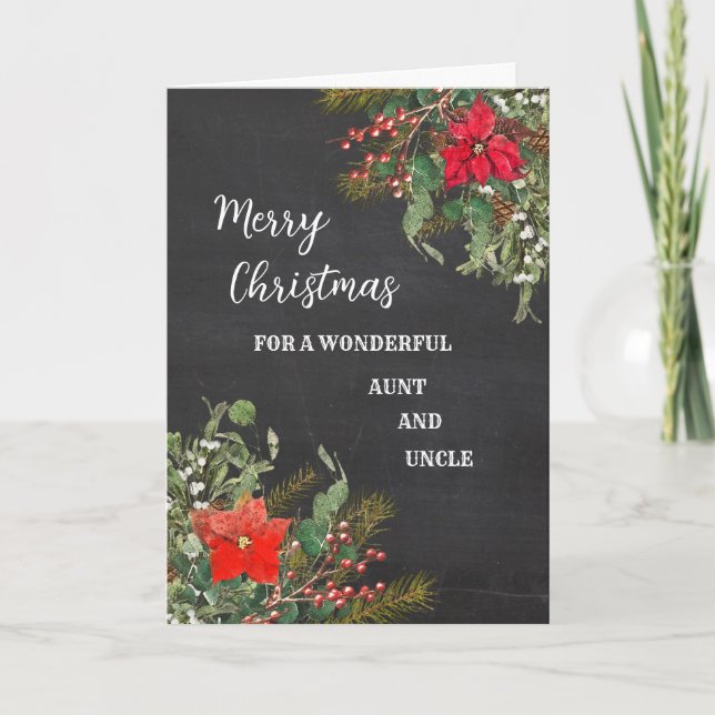Rustic Aunt and Uncle Merry Christmas Card (Front)