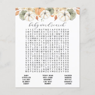 Rustic Autumn Baby Word Search