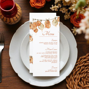 Rustic Autumn Boho Dried Orange Garland Wedding Menu