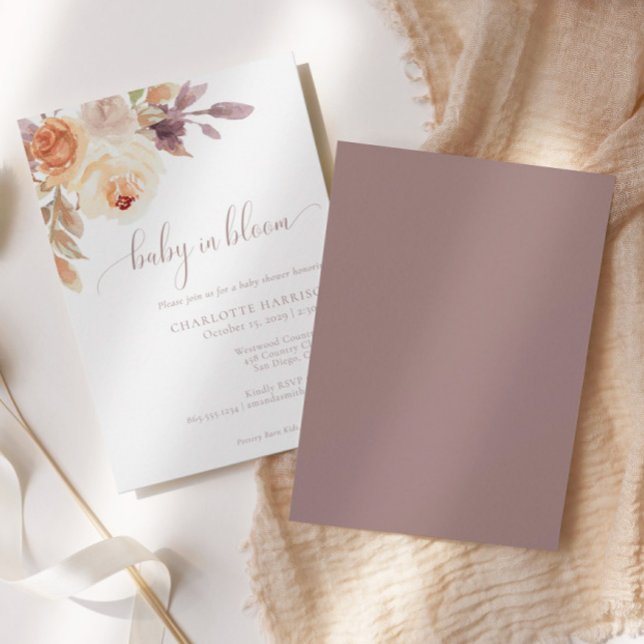 Rustic Autumn Boho Floral | Baby Shower Invitation (Creator Uploaded)