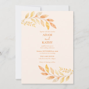 Rustic Autumn Botanical Wedding Invitation
