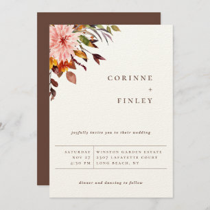 Rustic Autumn Bouquet Wedding Announcement