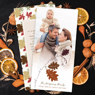 Rustic Autumn Branch Happy Thanksgiving Photo Holiday Card