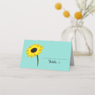 Rustic Autumn Bride Sunflower Shower Party Escort Place Card