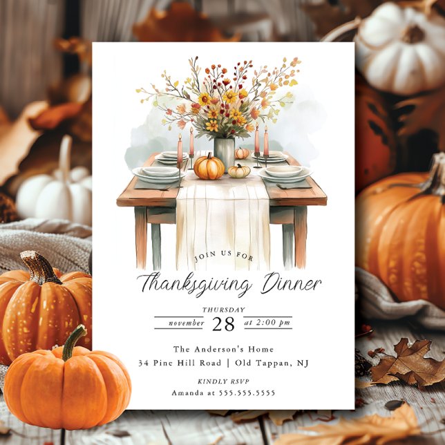 Rustic Autumn Celebration Thanksgiving  Invitation (Creator Uploaded)