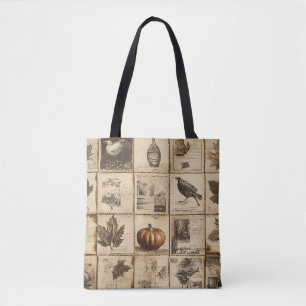 Rustic Autumn Ephemera Collage Warm Earthy (2) Tote Bag