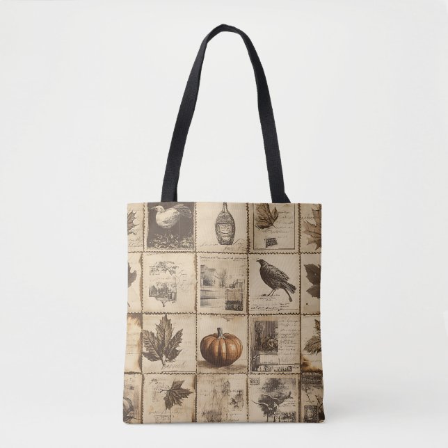 Rustic Autumn Ephemera Collage | Warm Earthy (2) Tote Bag (Front)