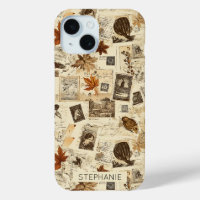 Rustic Autumn Ephemera Collage | Warm Earthy