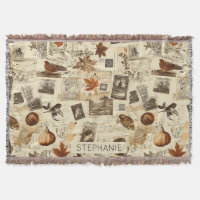 Rustic Autumn Ephemera Collage | Warm Earthy