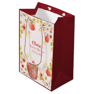 Rustic Autumn Fall Apple Gardening Baby Shower Medium Gift Bag