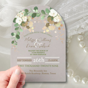 Rustic Autumn Fall Botanical Eucalyptus Wedding Acrylic Invitations