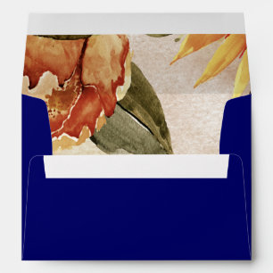 Rustic Autumn Fall Floral Navy Blue Envelope