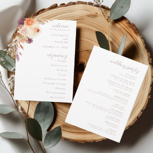 Rustic Autumn Fall Floral Wedding Program  Invitation