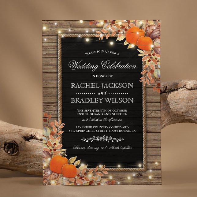 Rustic Autumn Fall Invites | Wood Barn Wedding (Creator Uploaded)