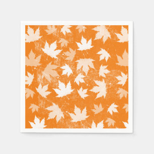 Rustic Autumn Fall Leaves Pattern  Napkin