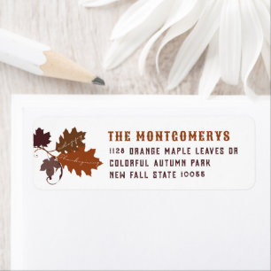 Rustic Autumn Fall Leaves Thanksgiving Address