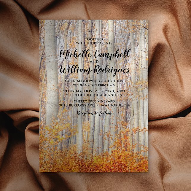 Rustic Autumn Fall Leaves Wedding Invitation (Creator Uploaded)