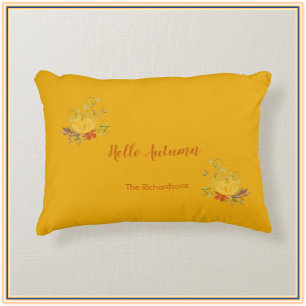 Rustic Autumn Fall Pumpkin Colour Decorative Cushion