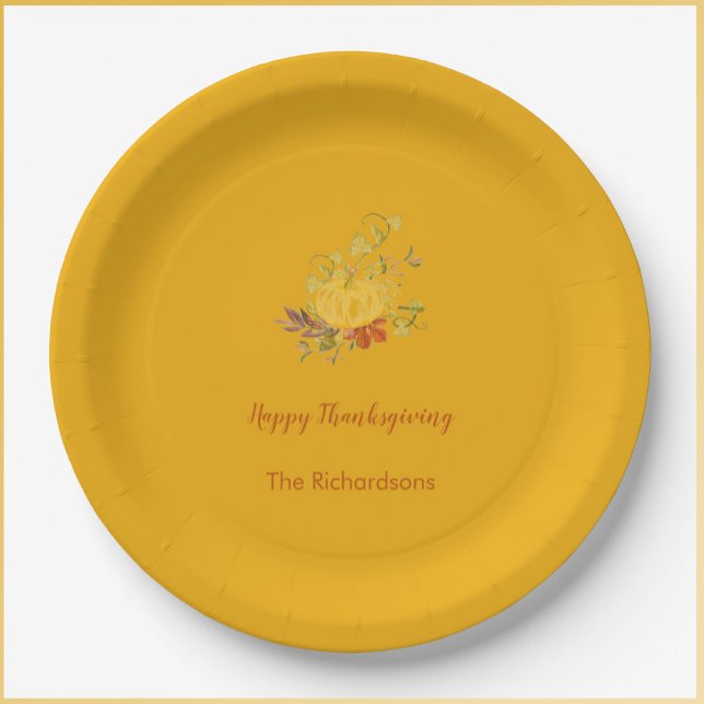 Rustic Autumn Fall Pumpkin Colour Thanksgiving  Paper Plate (https://www.zazzle.com/collections/thanksgiving_dinner_party_suite-119989770891588418?rf=23809114553)