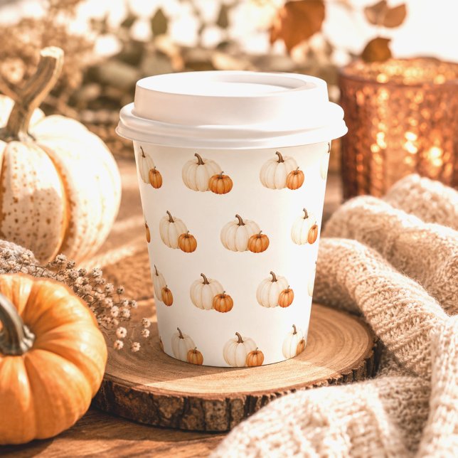 Rustic Autumn Fall Pumpkin Party Paper Cups (Creator Uploaded)