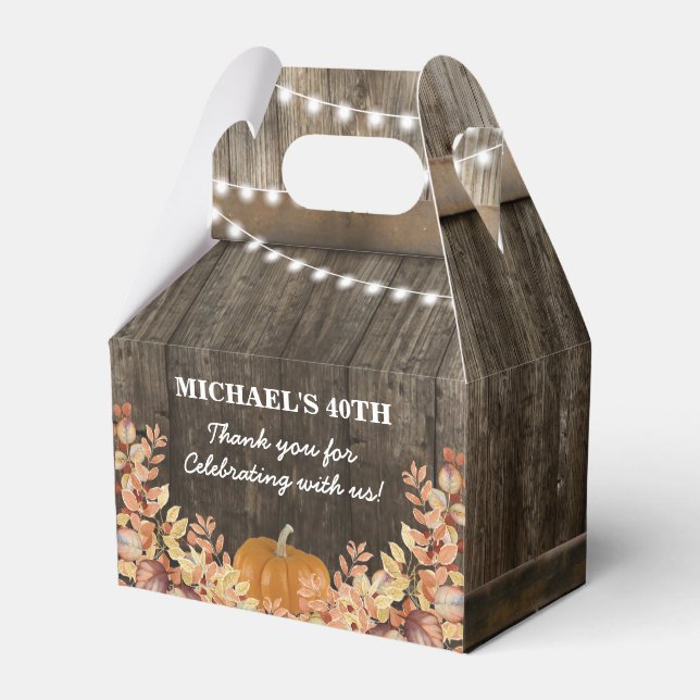 Rustic Autumn Fall Pumpkin Thank You Favour Box (Front Side)
