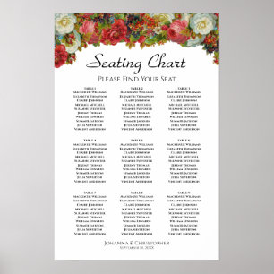 Rustic Autumn Floral 9 Table Wedding Seating Chart