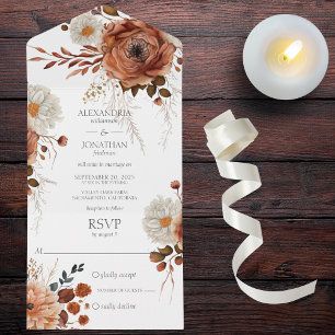 Rustic Autumn Floral All In One Invitation