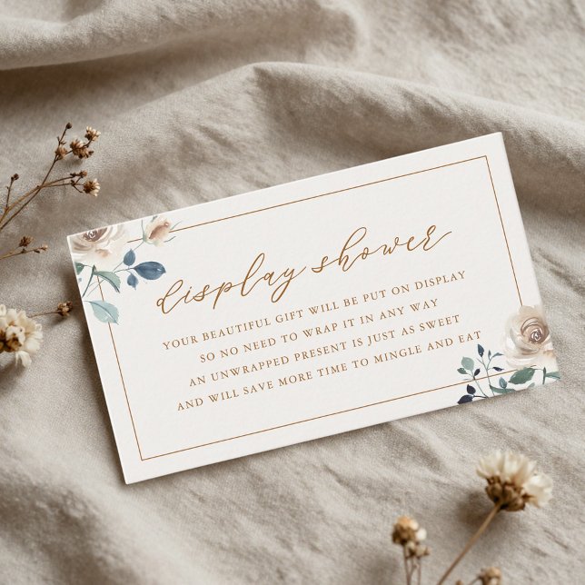 Rustic Autumn Floral Bridal Display Shower Enclosure Card (Creator Uploaded)