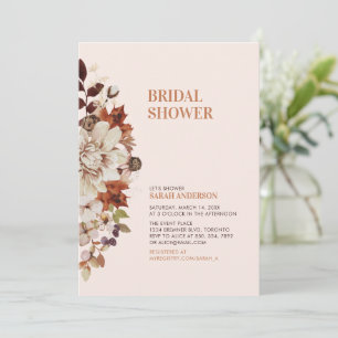 Rustic Autumn Floral Bridal Shower Invitation