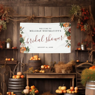 Rustic Autumn Floral Bridal Shower Welcome Banner