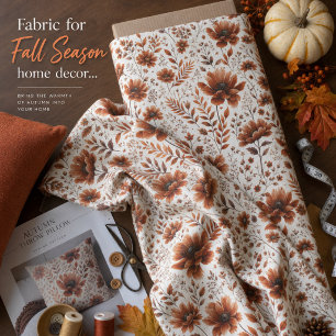 Rustic Autumn Floral Bronze Botanical Fall Sewing Fabric