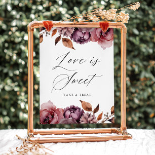 Rustic Autumn Floral Love is Sweet Favour Sign